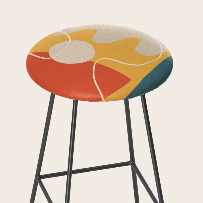 Minimal Colorful Abstract Shapes 7 Stool Gallery Image 2