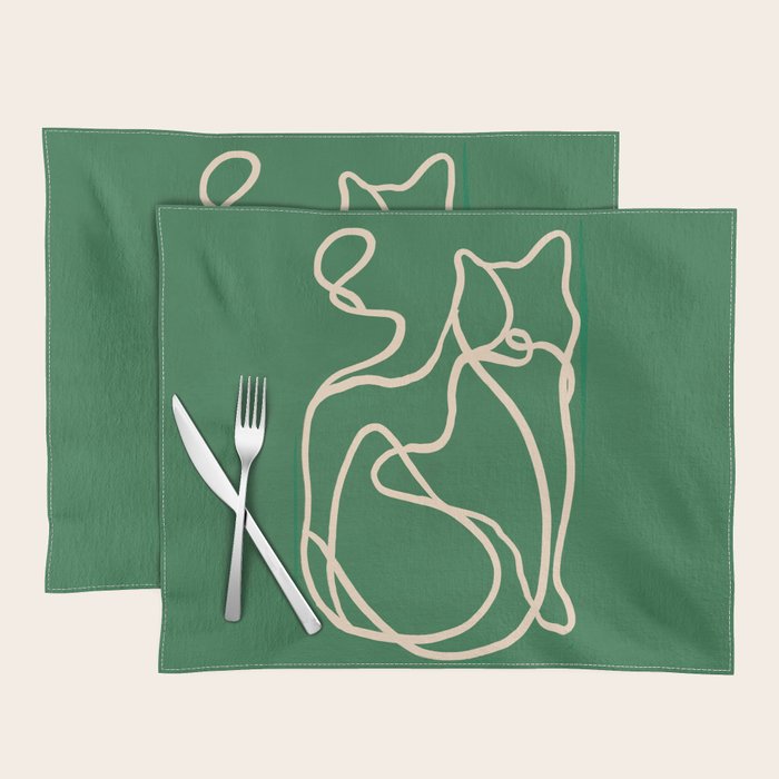 Abstract Line Art Cat 10 Placemat Gallery Image 1
