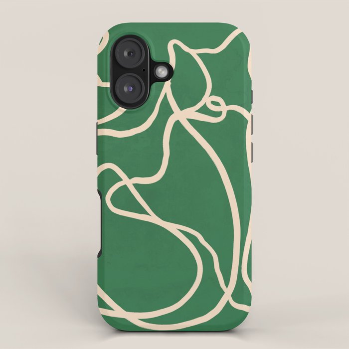 Abstract Line Art Cat 10 iPhone Case Gallery Image 1