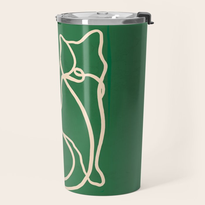 Abstract Line Art Cat 10 Travel Mug Gallery Image 2