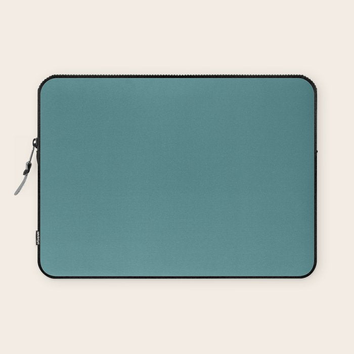 Tropical Teal Solid Color Laptop Sleeve Gallery Image 1