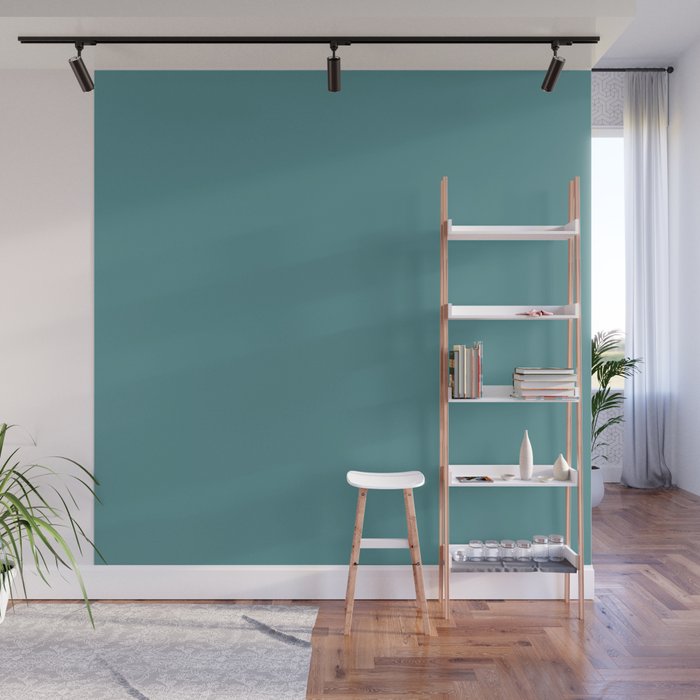 Tropical Teal Solid Color Wall Mural Gallery Image 1