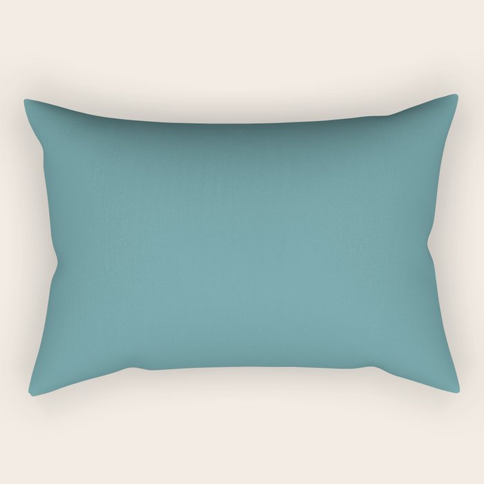 Tropical Teal Solid Color Rectangular Pillow Gallery Image 1