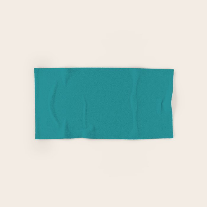 Tropical Teal Solid Color Bath Towel Gallery Image 1