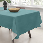 Tropical Teal Solid Color Tablecloth Gallery Image 3