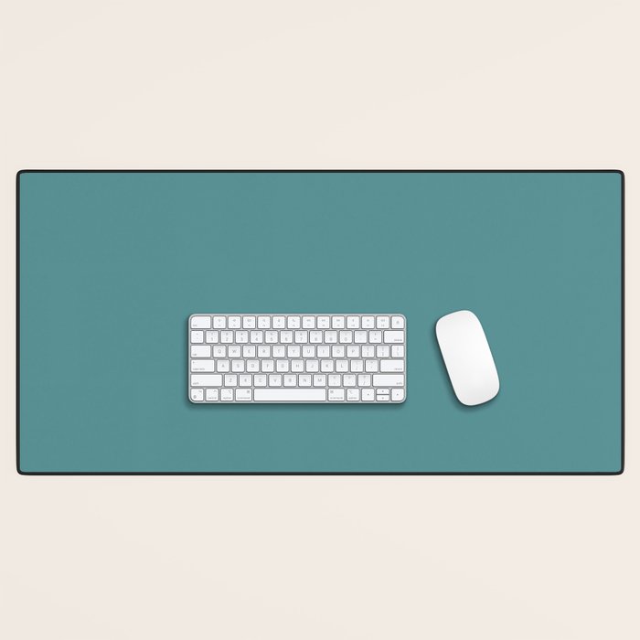 Tropical Teal Solid Color Desk Mat Gallery Image 1