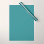 Tropical Teal Solid Color Wrapping Paper Gallery Image 1