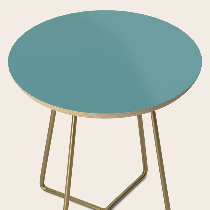 Tropical Teal Solid Color Side Table Gallery Image 2