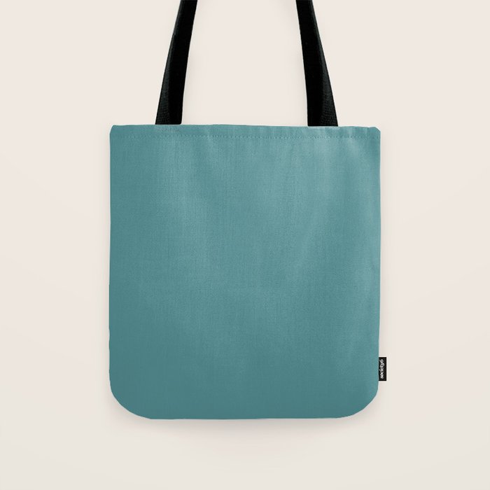 Tropical Teal Solid Color Tote Bag Gallery Image 1
