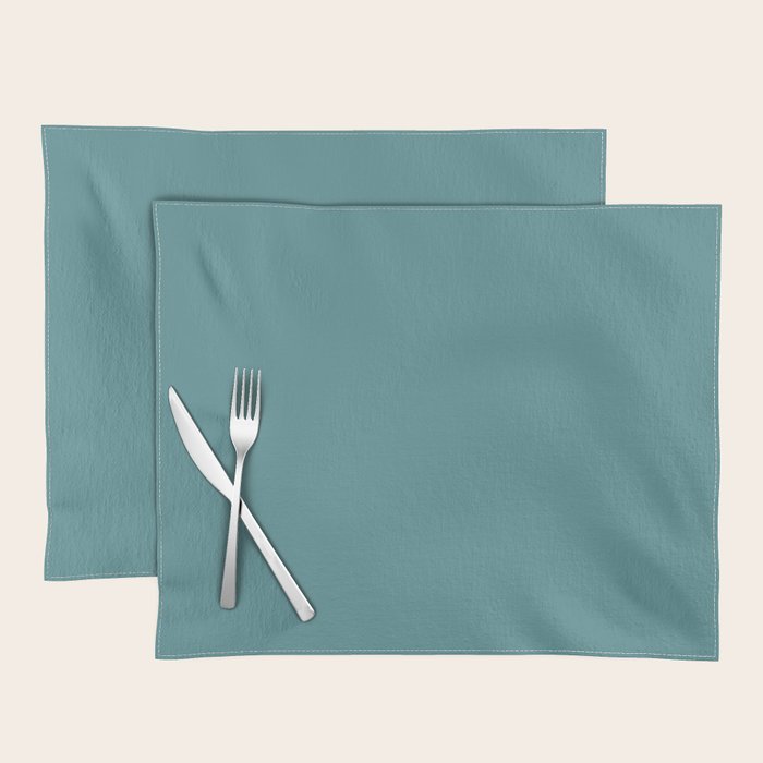 Tropical Teal Solid Color Placemat Gallery Image 1