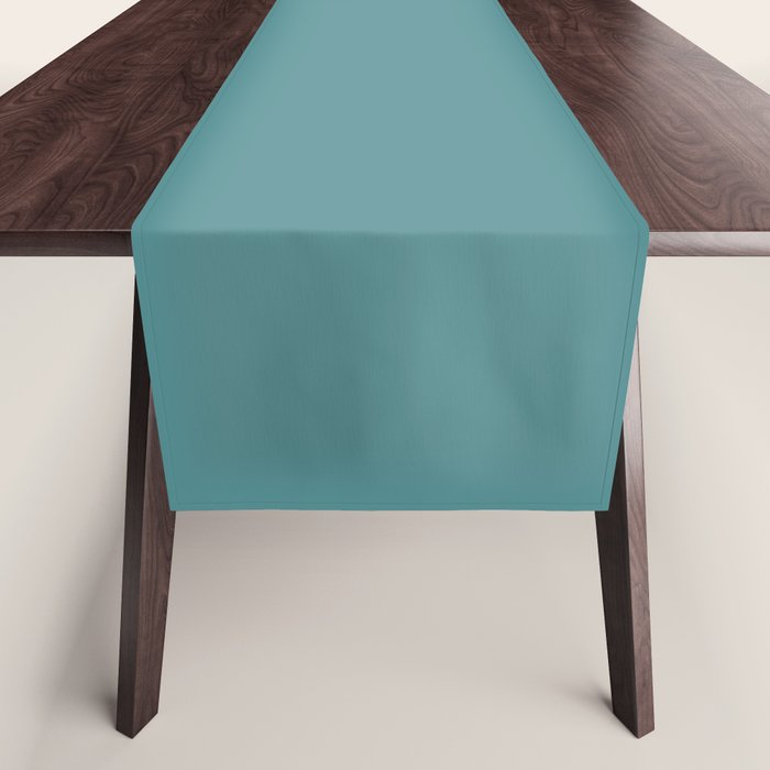 Tropical Teal Solid Color Table Runner Gallery Image 1