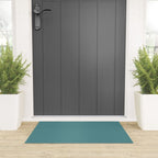 Tropical Teal Solid Color Welcome Mat Gallery Image 3