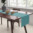 Tropical Teal Solid Color Table Runner Gallery Image 2