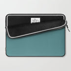 Tropical Teal Solid Color Laptop Sleeve Gallery Image 2