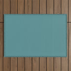 Tropical Teal Solid Color Outdoor Rug Gallery Image 1