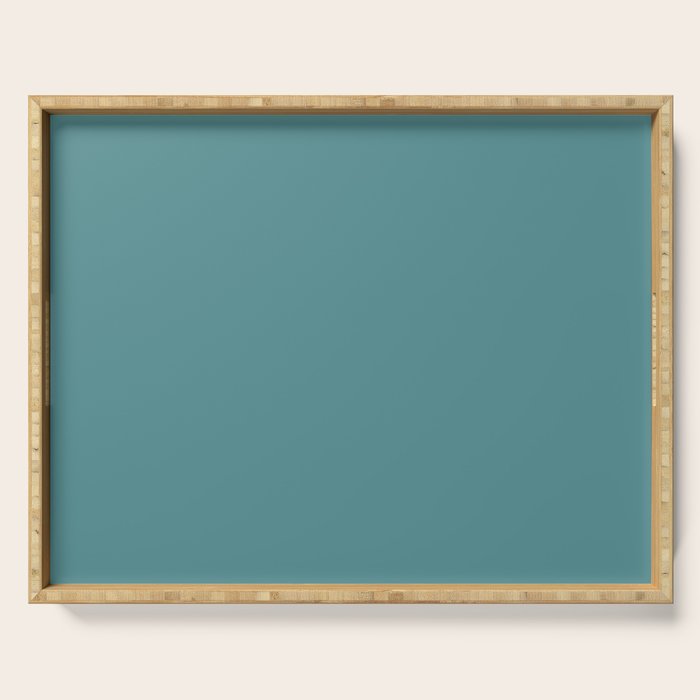 Tropical Teal Solid Color Serving Tray Gallery Image 1