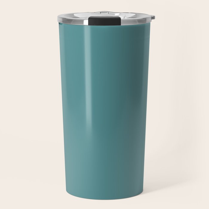 Tropical Teal Solid Color Travel Mug Gallery Image 1