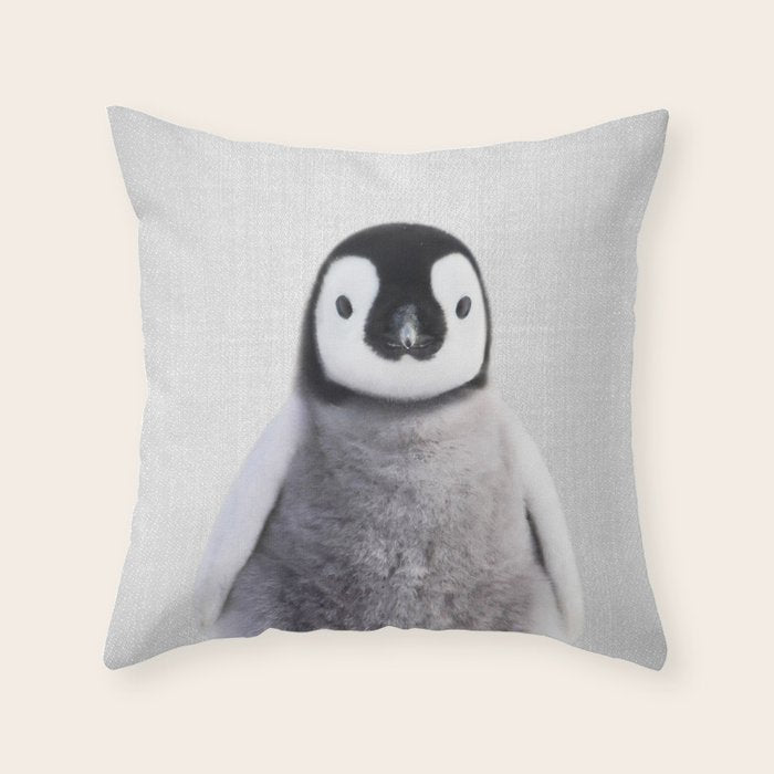 Baby Penguin - Colorful Throw Pillow Gallery Image 6