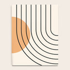 Geometric Lines in Black and Beige 14 (Rainbow and Sun Abstraction) Notebook Gallery Image 4