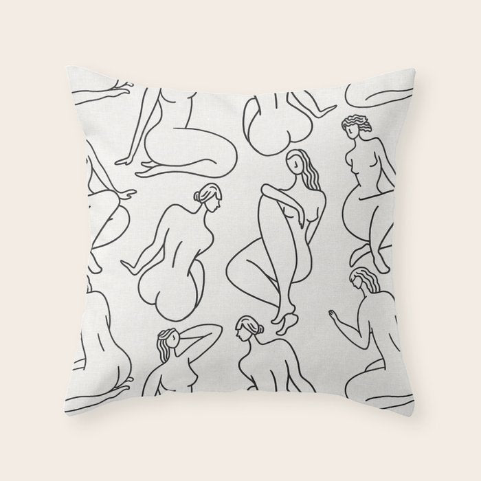 HERA LIGHT LINEN Throw Pillow Gallery Image 6