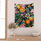 Tropical Orange Garden Wall Tapestry Gallery Image 2