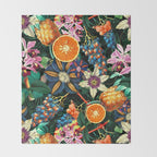 Tropical Orange Garden Throw Blanket Gallery Image 2