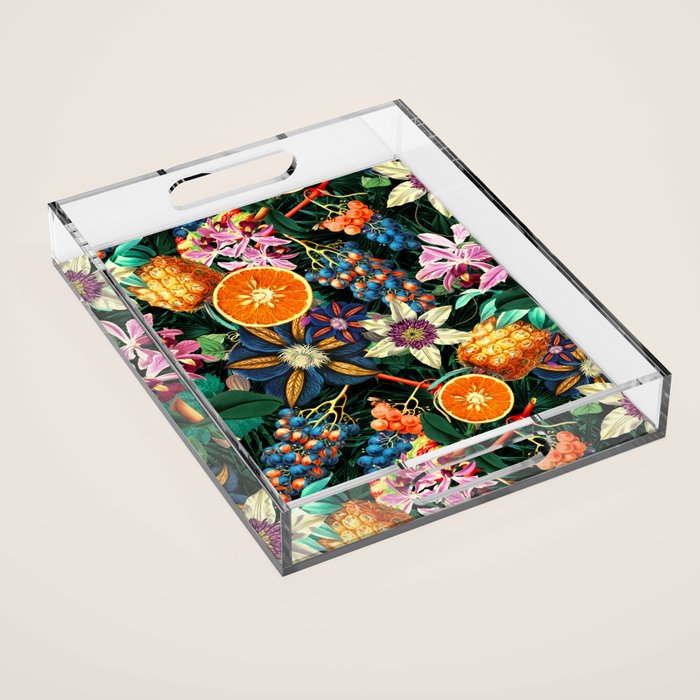 Tropical Orange Garden Acrylic Tray Gallery Image 1