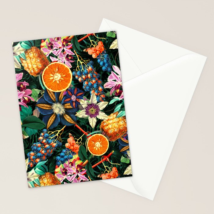 Tropical Orange Garden Stationery Card Gallery Image 2