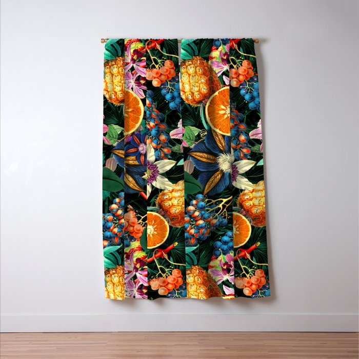 Tropical Orange Garden Window Curtain Gallery Image 3