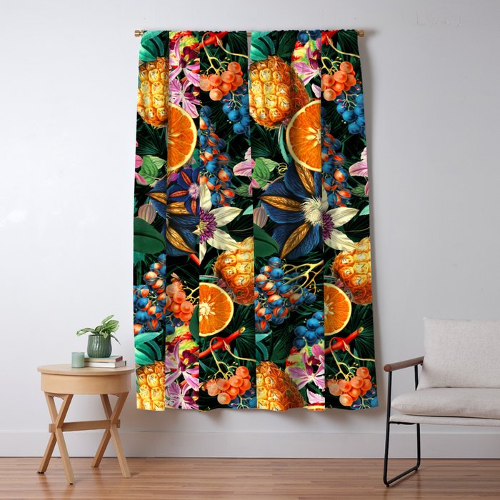 Tropical Orange Garden Window Curtain Gallery Image 5