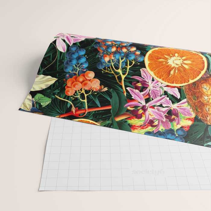 Tropical Orange Garden Wrapping Paper Gallery Image 2