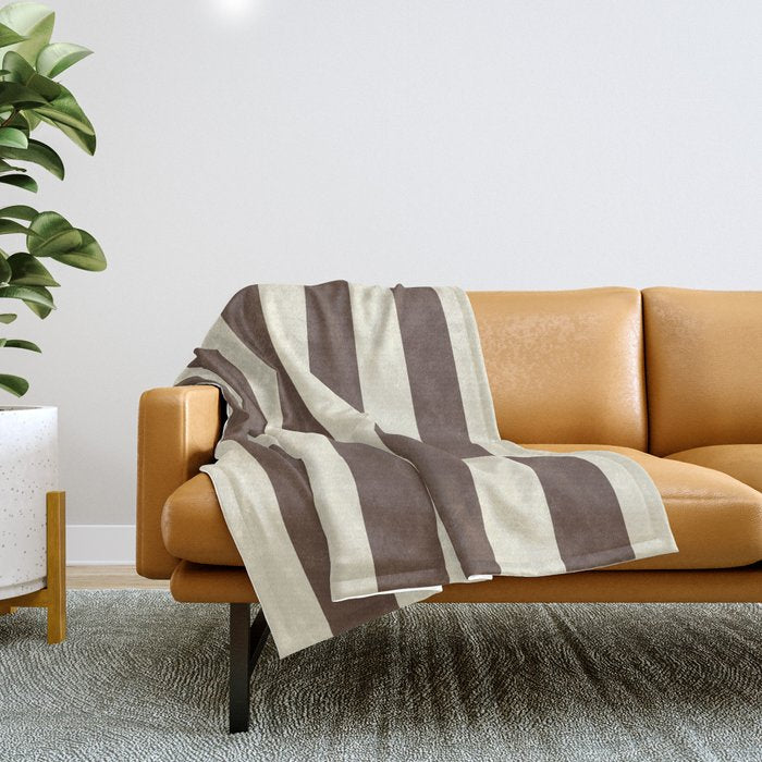 Stripes of Brown and Cream Throw Blanket Gallery Image 1