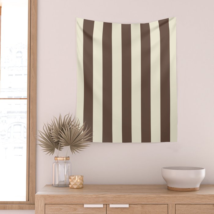 Stripes of Brown and Cream Wall Tapestry Gallery Image 2