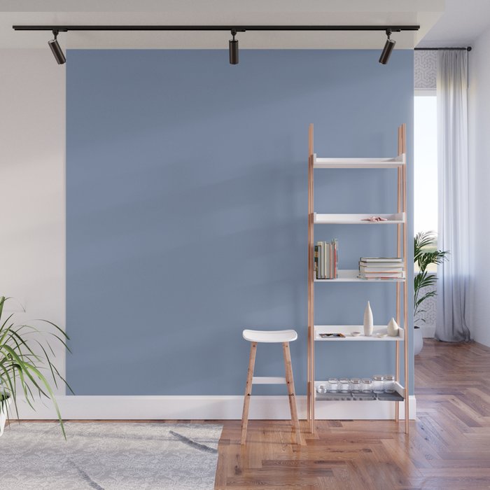 Periwinkle Blue Solid  Wall Mural Gallery Image 1