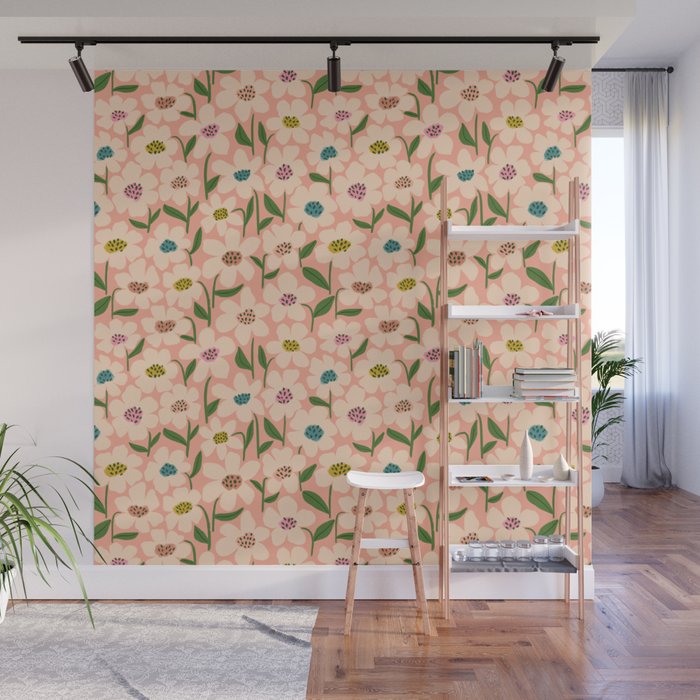 Blossom - Color fun Peach Wall Mural Gallery Image 1