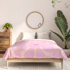 Pink Floral 70s Style Groovy Flowers Comforter Gallery Image 3