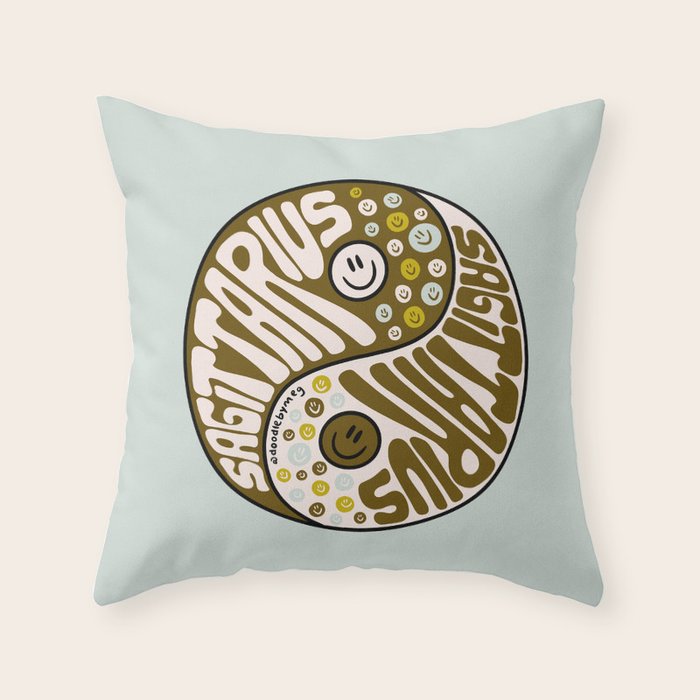 Sagittarius Yin Yang Throw Pillow Gallery Image 6