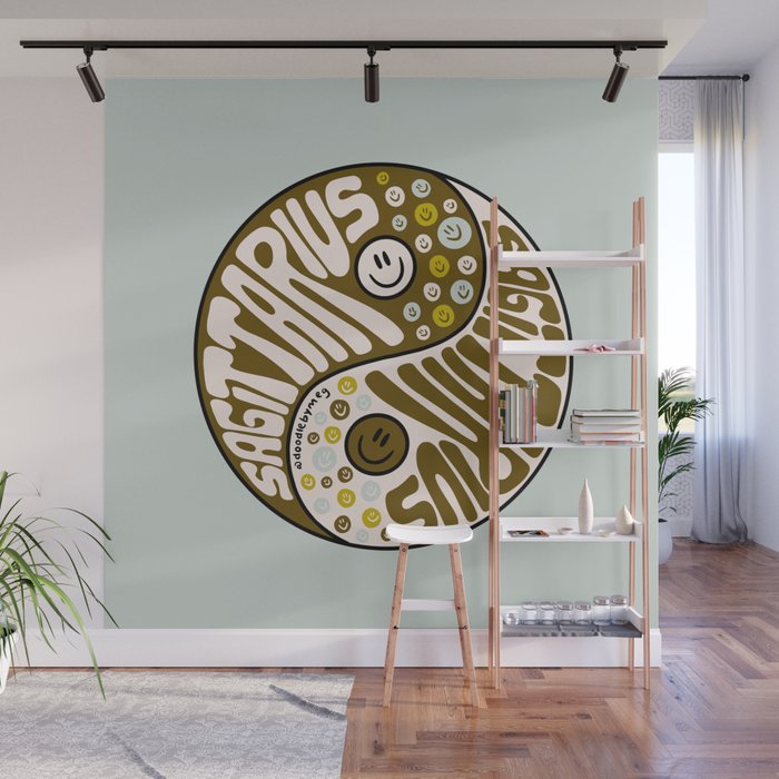 Sagittarius Yin Yang Wall Mural Gallery Image 1