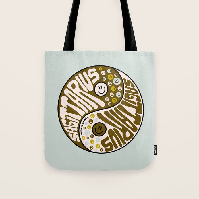 Sagittarius Yin Yang Tote Bag Gallery Image 1