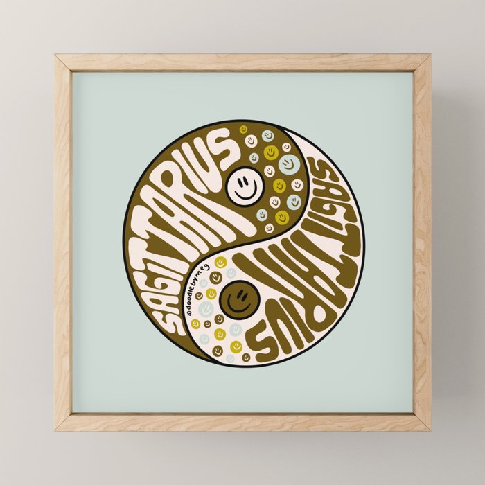 Sagittarius Yin Yang Mini Art Print Gallery Image 1