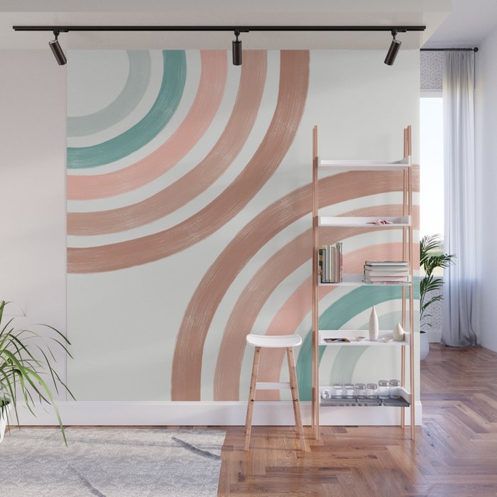 Double Retro Rainbows Wall Mural Gallery Image 1