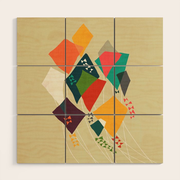 Whimsical kites Wood Wall Art Gallery Image 1