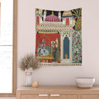 Antique Indian Illustration Princess Mirror Wall Tapestry Gallery Image 2