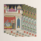 Antique Indian Illustration Princess Mirror Wrapping Paper Gallery Image 3