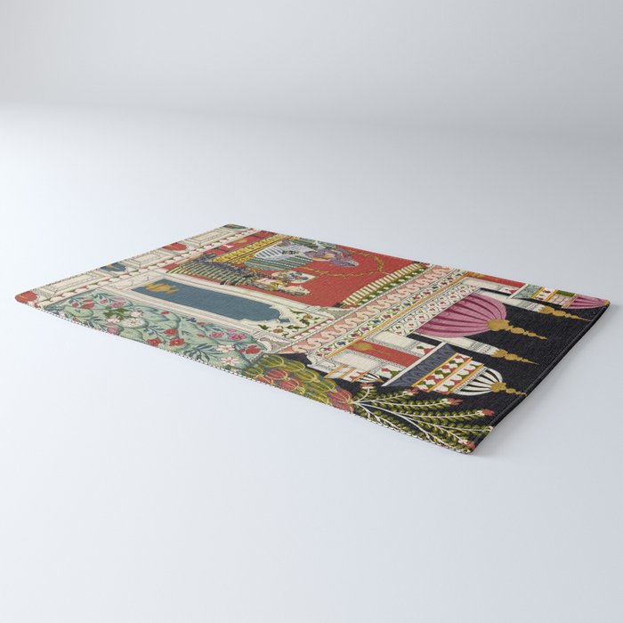 Antique Indian Illustration Princess Mirror Rug Gallery Image 3