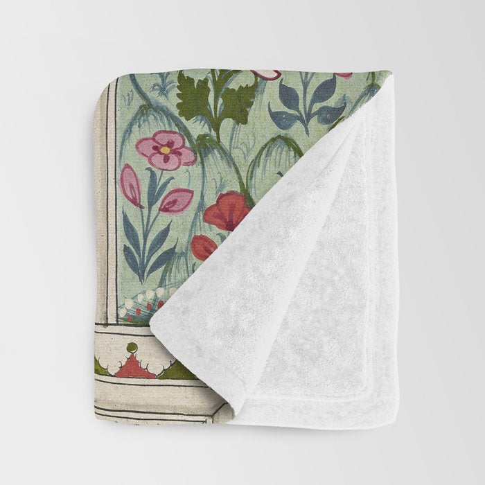 Antique Indian Illustration Princess Mirror Throw Blanket Gallery Image 3