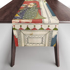 Antique Indian Illustration Princess Mirror Table Runner Gallery Image 1