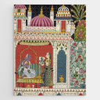 Antique Indian Illustration Princess Mirror Jigsaw Puzzle Gallery Image 1