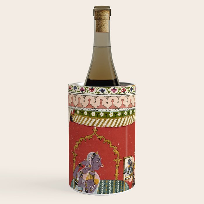 Antique Indian Illustration Princess Mirror Wine Chiller Gallery Image 2