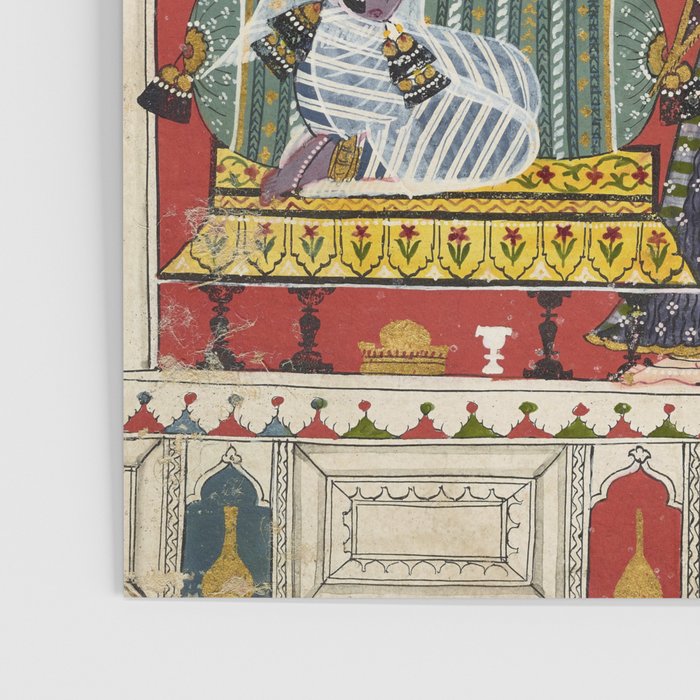 Antique Indian Illustration Princess Mirror Poster Gallery Image 3